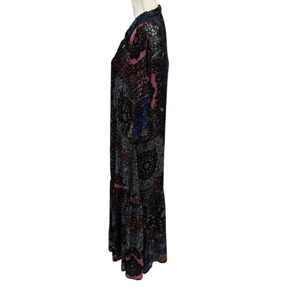 Johnny Was Nash Burnout Velvet Patchwork 3/4 Bell Sleeve Dress XS NWT $445 - Picture 11 of 13